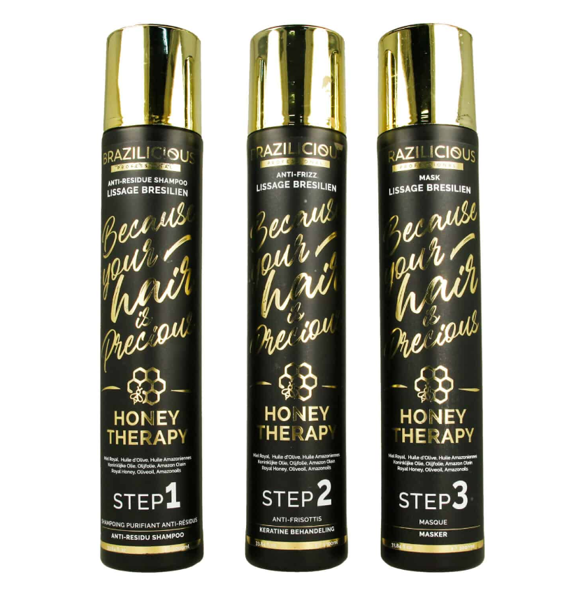 Brazilicious Honey Therapy 1L Kit (3 Steps) | Honey Therapy Hair Kit