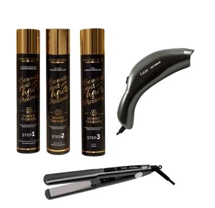 Brazilicious Honey Therapy 1000ml 3 Steps, Lizze Extreme Photon and Lizze Extreme Titanium Straightener