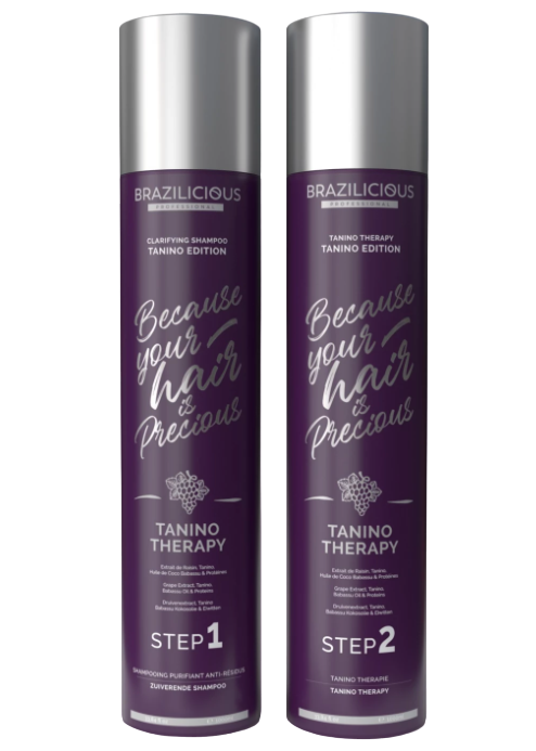 Eliminate frizz and repair your customer's hair from the root with Brazilicious Tannin Therapy