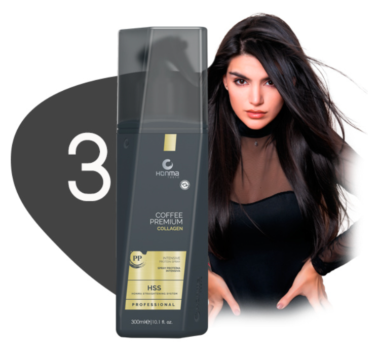 Honma Tokyo Coffee Premium Collagen Intensive Protein Hair Spray 300ml Step 3