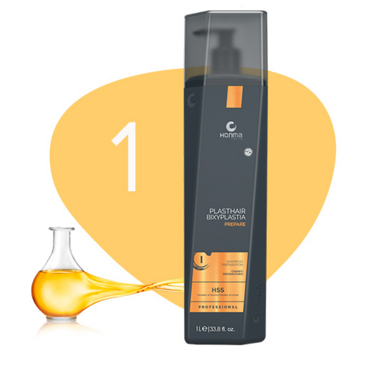 Honma Tokyo PlastHair Bixyplasty Preparation Shampoo 1L Step 1
