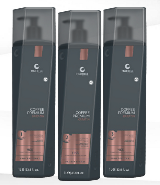 Anti Frizz Hair Product Honma Tokyo Coffee Premium Keratin 3 Steps